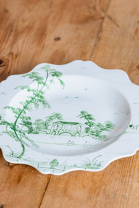 Vintage Plate with Bridge over Pond Scene Isis Ceramics
