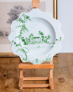 Vintage Plate with Bridge over Pond Scene Isis Ceramics