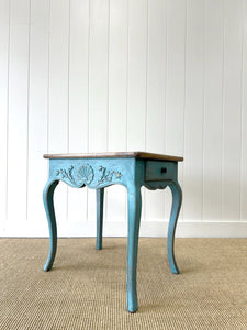 A Vintage French Provincial Painted Blue Side Table