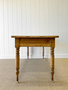 A Good English Pine (almost) 6ft Dining Table c1890