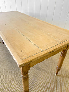 A Good English Pine (almost) 6ft Dining Table c1890