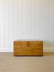 An English Pine Blanket Box or Coffee Table With Iron Handles c1850