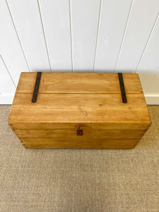 An English Pine Blanket Box or Coffee Table With Iron Handles c1850