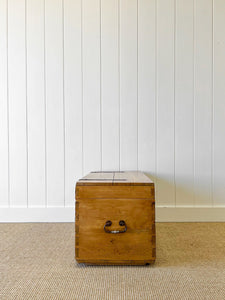 An English Pine Blanket Box or Coffee Table With Iron Handles c1850