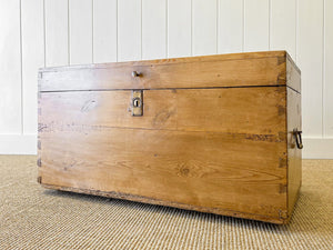 An English Pine Blanket Box or Coffee Table With Iron Handles c1850