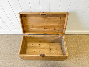 An English Pine Blanket Box or Coffee Table With Iron Handles c1850