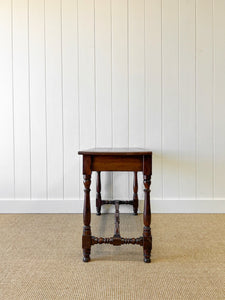 An Antique English Country Solid Oak 19th Century Console Table