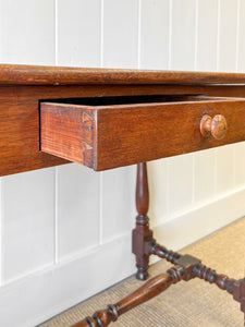 An Antique English Country Solid Oak 19th Century Console Table