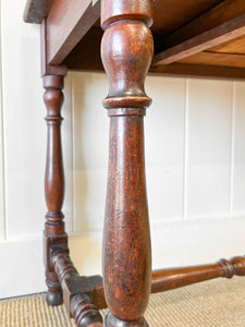 An Antique English Country Solid Oak 19th Century Console Table