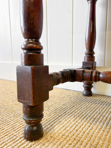 An Antique English Country Solid Oak 19th Century Console Table