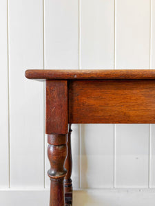 An Antique English Country Solid Oak 19th Century Console Table