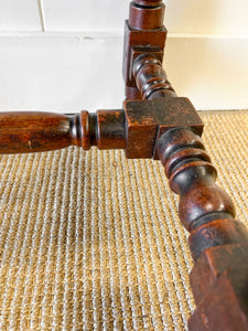 An Antique English Country Solid Oak 19th Century Console Table