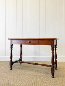 An Antique English Country Solid Oak 19th Century Console Table