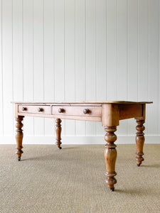 Antique English Country Pine Console Table or Sideboard with Drawers c1890