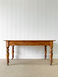 Antique English Country Pine Console Table or Sideboard with Drawers c1890