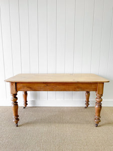 Antique English Country Pine Console Table or Sideboard with Drawers c1890