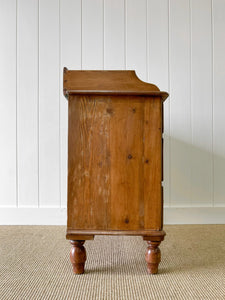 An English Pine Chest of Drawers Dresser with Gallery c1890