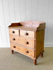 An English Pine Chest of Drawers Dresser with Gallery c1890