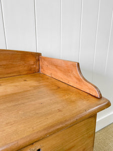 An English Pine Chest of Drawers Dresser with Gallery c1890