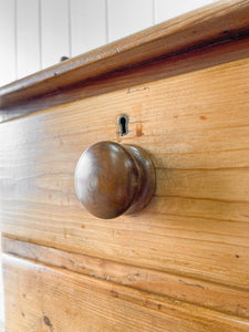 An English Pine Chest of Drawers Dresser with Gallery c1890