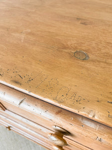 An Antique English Pine Chest of Drawers Dresser c1890