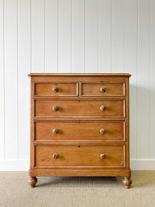 An Antique English Pine Chest of Drawers Dresser c1890