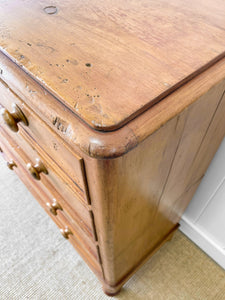 An Antique English Pine Chest of Drawers Dresser c1890