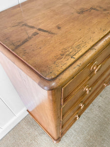 An Antique English Pine Chest of Drawers Dresser c1890