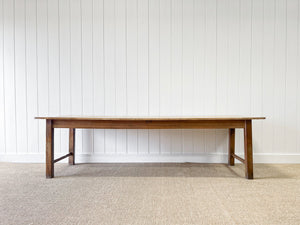 An English 9ft  Early 19th Century Country Oak or Elm Dining Harvest Table