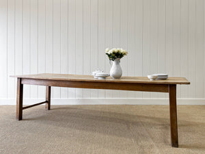 An English 9ft  Early 19th Century Country Oak or Elm Dining Harvest Table