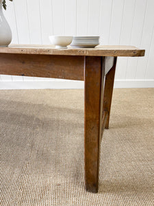 An English 9ft  Early 19th Century Country Oak or Elm Dining Harvest Table