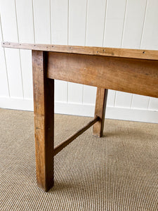 An English 9ft  Early 19th Century Country Oak or Elm Dining Harvest Table