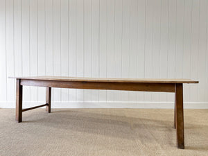 An English 9ft  Early 19th Century Country Oak or Elm Dining Harvest Table