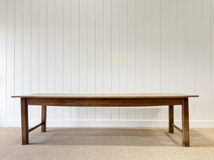 An English 9ft  Early 19th Century Country Oak or Elm Dining Harvest Table