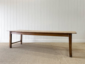 An English 9ft  Early 19th Century Country Oak or Elm Dining Harvest Table