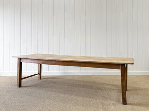 An English 9ft  Early 19th Century Country Oak or Elm Dining Harvest Table