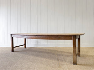 An English 9ft  Early 19th Century Country Oak or Elm Dining Harvest Table