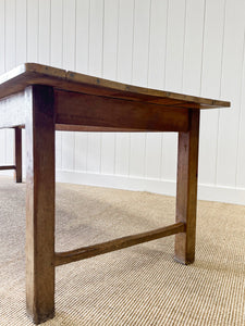 An English 9ft  Early 19th Century Country Oak or Elm Dining Harvest Table