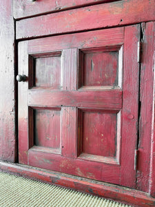 An Early 19th Century Pine Irish Dresser or Cupboard Good Paint