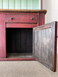 An Early 19th Century Pine Irish Dresser or Cupboard Good Paint