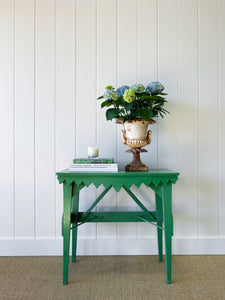 An Old Cottage Green Painted Side Table