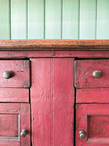 An Early 19th Century Pine Irish Dresser or Cupboard Good Paint