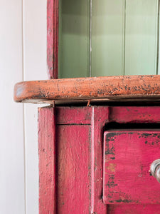 An Early 19th Century Pine Irish Dresser or Cupboard Good Paint