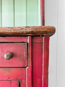 An Early 19th Century Pine Irish Dresser or Cupboard Good Paint