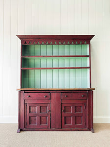 An Early 19th Century Pine Irish Dresser or Cupboard Good Paint