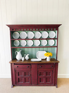 An Early 19th Century Pine Irish Dresser or Cupboard Good Paint