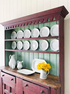 An Early 19th Century Pine Irish Dresser or Cupboard Good Paint