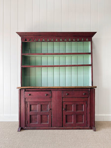 An Early 19th Century Pine Irish Dresser or Cupboard Good Paint