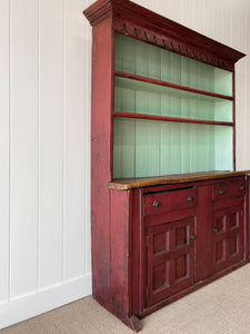 An Early 19th Century Pine Irish Dresser or Cupboard Good Paint