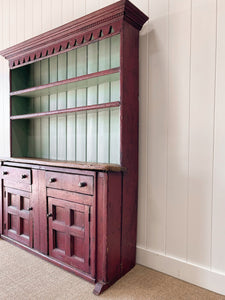 An Early 19th Century Pine Irish Dresser or Cupboard Good Paint
